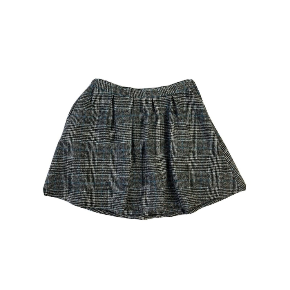 Modcloth Gray Plaid Flannel Pleated Midi Schoolgirl Skirt Womens L